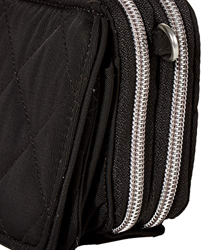 Vera Bradley Women's Performance Twill All in One Crossbody Purse With RFID Protection, Black, One Size