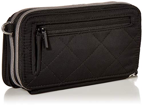 Vera Bradley Women's Performance Twill All in One Crossbody Purse With RFID Protection, Black, One Size