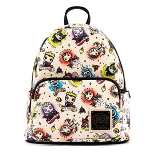 loungefly pop disney villains tattoo all over print womens double strap shoulder bag purse