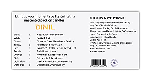 Dinil – Spell Candles (40 Candles) – 4" x 1/2" Premium Mini Taper Candles for Rituals, Birthdays, Altar, Spells, Chime Candles