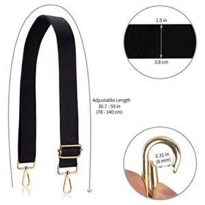 Allzedream Crossbody Bag Strap Soft Adjustable Replacement Purse Straps (Black)