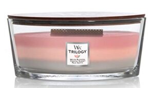 woodwick ellipse scented candle, shoreline trilogy, 16oz | up to 50 hours burn time