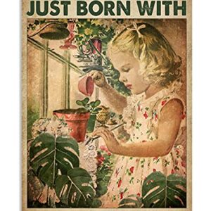 Some Girls are Just Born with Plants in Their Souls Poster Retro Metal Tin Sign Vintage Aluminum Sign for Home Coffee Wall Decor 8x12 Inch