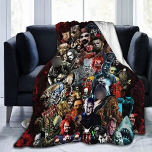 horror movie characters blanket ultra-soft warm flannel blankets throw air conditioner quilt for couch bed sofa bedroom all season 60″x50″
