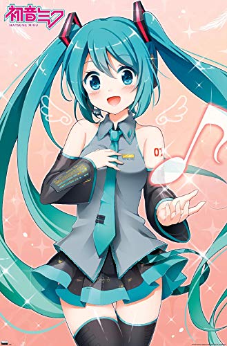 Trends International Hatsune Miku-Music Note Wall Poster, 22.375" x 34", Unframed Version