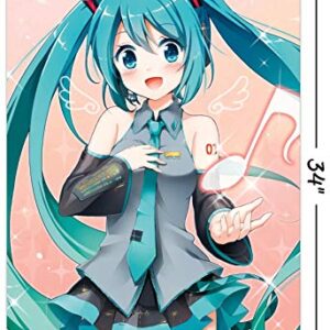 Trends International Hatsune Miku-Music Note Wall Poster, 22.375" x 34", Unframed Version