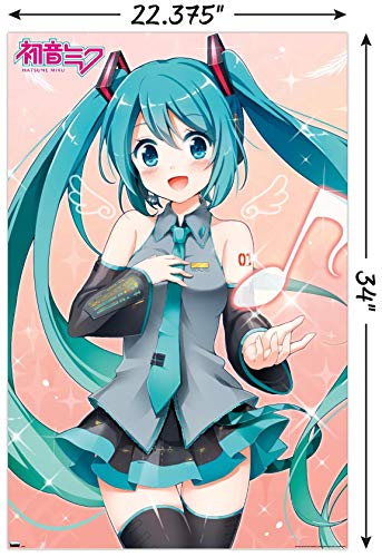 Trends International Hatsune Miku-Music Note Wall Poster, 22.375" x 34", Unframed Version