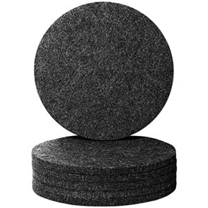 urbanstrive 6 pcs coasters, eco-friendly 100% biodegradable coasters absorbent felt coasters for drinks bar home, 4 inch (black round)