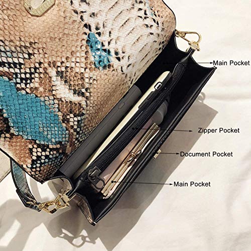 A/N Fashion Small Crossbody Bags for Women Snake Flap Party Evening Clutch Purses (Pink)