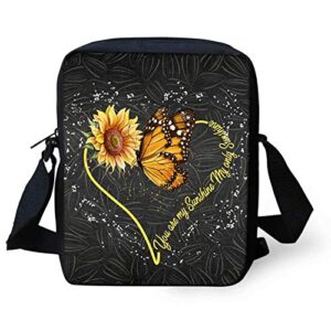 snilety sling satchel crossbody bags for women girls school messenger bag purse satchel shoulder bag handbag with sunflower and butterfly design