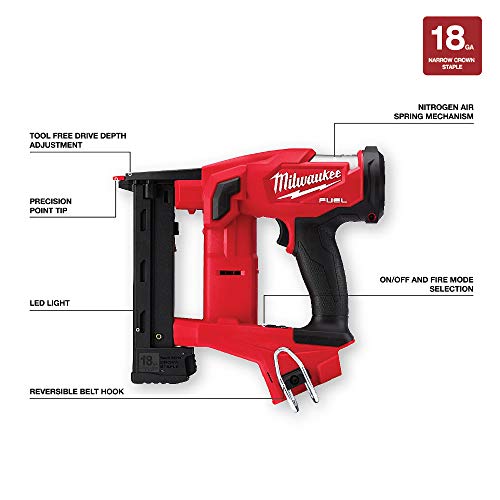 Milwaukee 2749-20 M18 FUEL Lithium-Ion 18 Gauge 1/4 in. Cordless Narrow Crown Stapler (Tool Only)