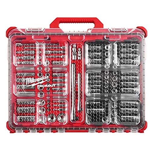 Milwaukee 48-22-9486 1/4"-3/8” Ratchet Socket Set w/PACKOUT Case - 106pc