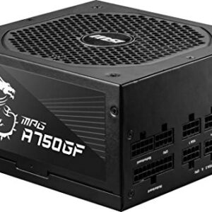 MSI MPG A750GF Gaming Power Supply - Full Modular - 80 PLUS Gold Certified 750W - 100% Japanese 105°C Capacitors - Compact Size - ATX PSU