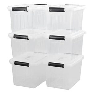 sandmovie 12 quart clear plastic latching storage box, 6 packs