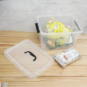 Sandmovie 12 Quart Clear Plastic Latching Storage Box, 6 Packs