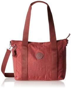 kipling women’s asseni small tote, versatile lightweight purse, nylon shoulder bag, dusty carmine