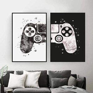 Gaming Room Decor Canvas Painting Video Game Themed Gaming Canvas Wall Art Black and White Video Game Wall Art Posters and Prints Canvas Paintings Pictures for Kids Teen Game Room Decor art Unframed