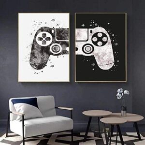 Gaming Room Decor Canvas Painting Video Game Themed Gaming Canvas Wall Art Black and White Video Game Wall Art Posters and Prints Canvas Paintings Pictures for Kids Teen Game Room Decor art Unframed