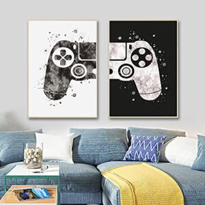 Gaming Room Decor Canvas Painting Video Game Themed Gaming Canvas Wall Art Black and White Video Game Wall Art Posters and Prints Canvas Paintings Pictures for Kids Teen Game Room Decor art Unframed