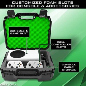 CASEMATIX Hard Shell Travel Case Compatible with Xbox Series S Console, Controllers, Games and Other Accessories - Durable and Protective Hard Case with Impact-Absorbing Customized Foam Interior