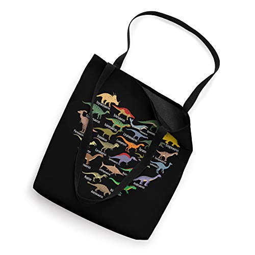 types of Dinosaurs heart Dino identification boys girls kids Tote Bag