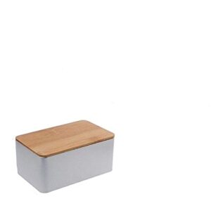 HXSAF Storage Box, Christmas Creative Gift Iron Storage Box Storage Box with Bamboo Cover Coin Candy Key Square Bite Storage Box 9.5x9.5x6.5cm, 10.5x7.5x7.2cm, 13x8x5.8cm (Silver), L-13x8x5.8cm