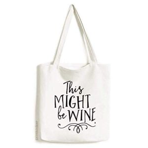 this might be wine lace design tote canvas bag shopping satchel casual handbag