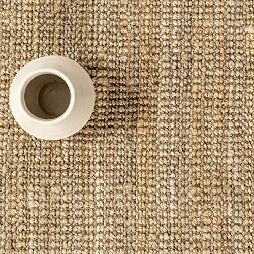 nuLOOM Ashli Handwoven Solid Jute Runner Rug, 2' 6" x 10', Natural