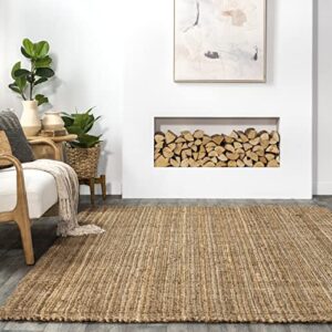 nuLOOM Ashli Handwoven Solid Jute Runner Rug, 2' 6" x 10', Natural