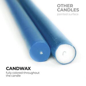 CANDWAX Dark Blue Taper Candles Pack of 4 - Straight Candles 10 inch Ideal as Unscented Candles, Dinner Candles and Table Candles - Slow Burning Candles Dripless - Smokeless Long Candlesticks