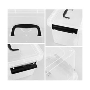 Jandson 5.5 Quart Clear Latching Storage Box, Plastic Container Bin, 6 Packs