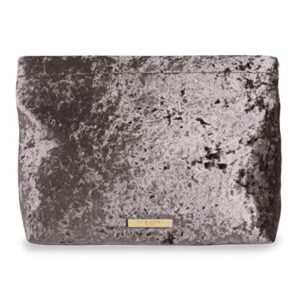 katie loxton womens medium valentina velvet clutch bag in crushed taupe