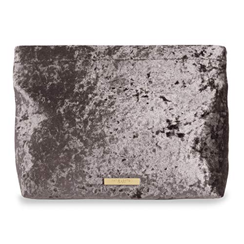 KATIE LOXTON Womens Medium Valentina Velvet Clutch Bag in Crushed Taupe