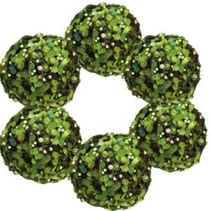 byher decorative balls for bowls, fake moss ball for vase filler home decor (3.2″ – set of 6)