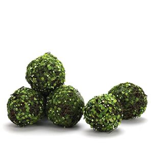 BYHER Decorative Balls for Bowls, Fake Moss Ball for Vase Filler Home Decor (3.2" - Set of 6)