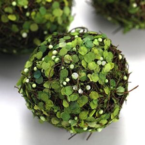 BYHER Decorative Balls for Bowls, Fake Moss Ball for Vase Filler Home Decor (3.2" - Set of 6)