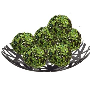 BYHER Decorative Balls for Bowls, Fake Moss Ball for Vase Filler Home Decor (3.2" - Set of 6)