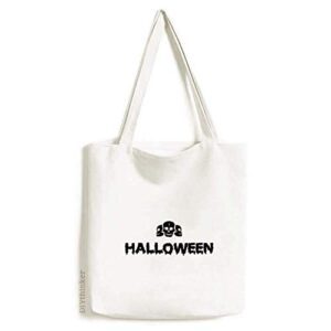 l happy ghost fear halloween tote canvas bag shopping satchel casual handbag