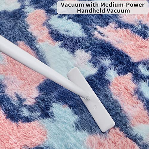 Jillche Bed Stylish Rug Runner 3x5 Feet, Cozy Soft Plush Fur Living Room Area Rug, Trendy Colorful Rug for Kids Room Decor, Durable Anti-Skid Play Mat for Baby, Ultra Comfy Bedside Rugs for Bedroom