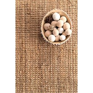 nuLOOM Ashli Handwoven Solid Jute Runner Rug, 2' 6" x 6', Natural