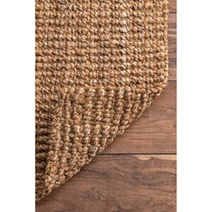 nuLOOM Ashli Handwoven Solid Jute Runner Rug, 2' 6" x 6', Natural