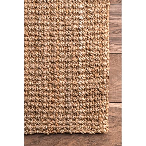 nuLOOM Ashli Handwoven Solid Jute Runner Rug, 2' 6" x 6', Natural