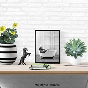 Funny Bathroom Decor for Men, Women - Cute Modern Bathroom Accessories - Bathroom Pictures - Bath Wall Decor - Monkey Chimp Wall Art - Cool Unique Bathroom Sign - Powder Room - Guest Bathroom Poster