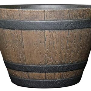 Classic Home and Garden S72CP3D-037R Whiskey Barrel Planter 3 Pack, 15", Kentucky Walnut