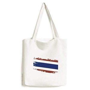 thai bangkok thailand flag art illustration tote canvas bag shopping satchel casual handbag