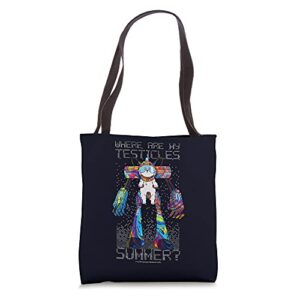 rick and morty testicals tote bag