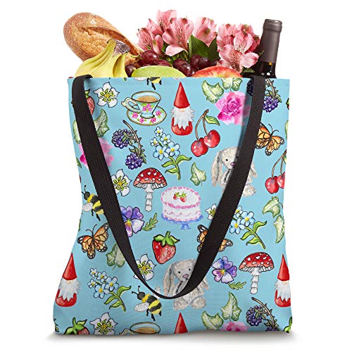 Coquette Aesthetic Botanical Garden Tea Blue Dollette Girly Tote Bag