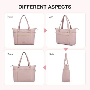 BAGSMART Women Tote Bag, Large Shoulder Bag for Women Top Handle Satchel Purse Set 3pcs, (pink)