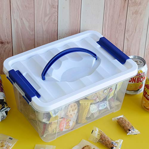 Inhouse Clear Plastic Storage Bin with Lid, Latching Tote Bin 6 Quart, 2 Packs