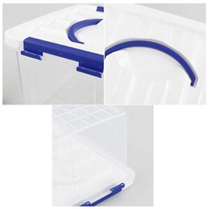 Inhouse Clear Plastic Storage Bin with Lid, Latching Tote Bin 6 Quart, 2 Packs